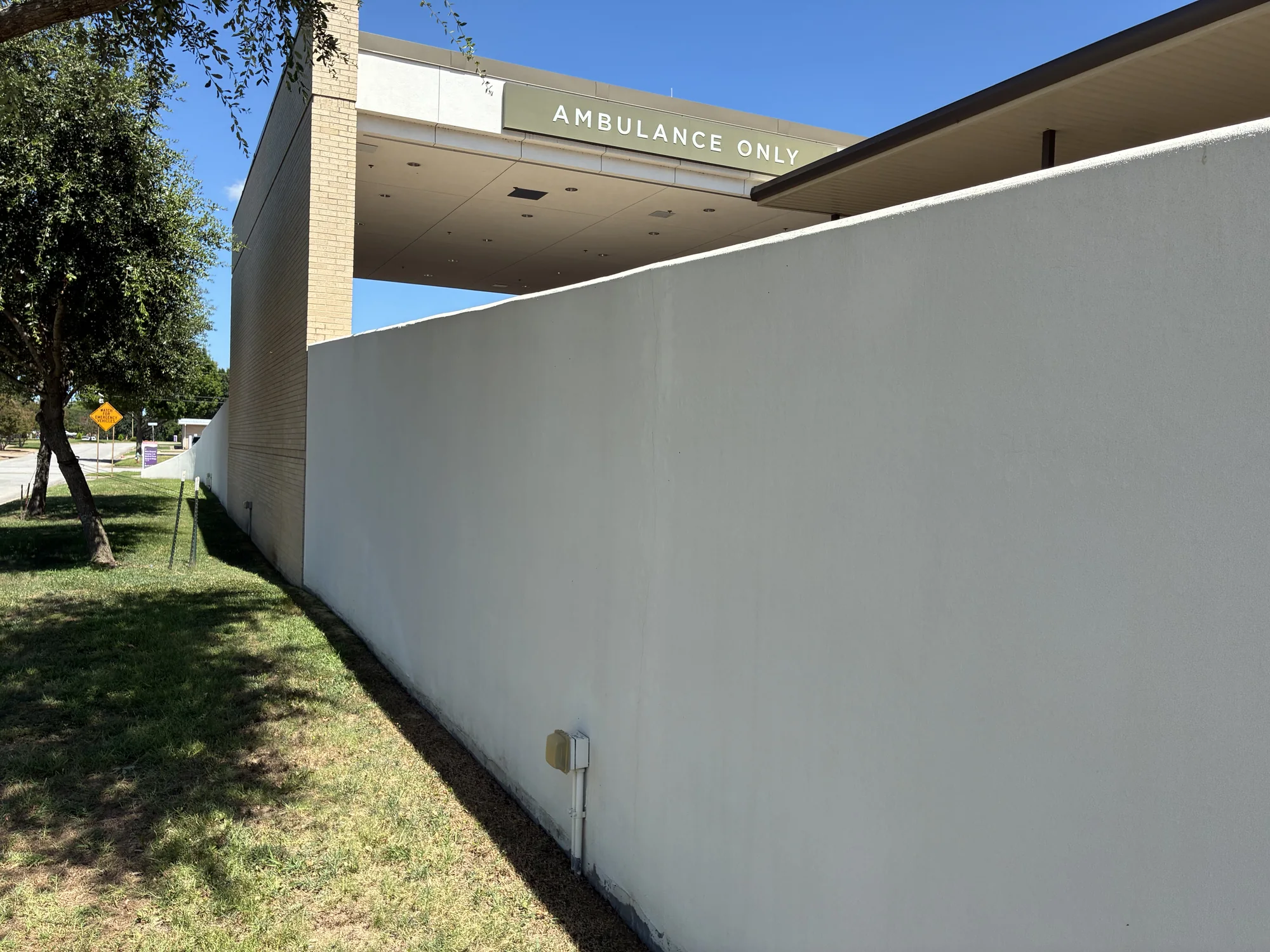 Commercial exterior wall after cleaning